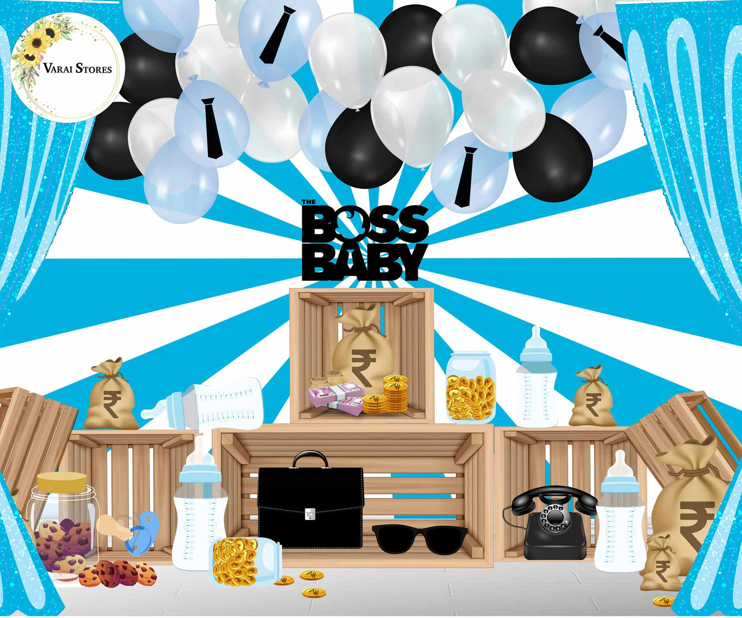 Boss Baby Boy-5x7 Feet Fabric Printed Backdrop
