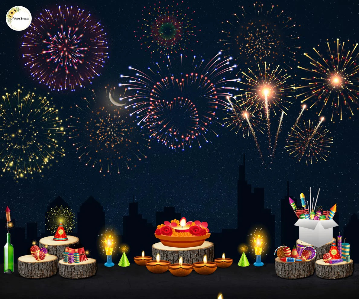 Diwali -5x7 Feet Fabric Printed Backdrop