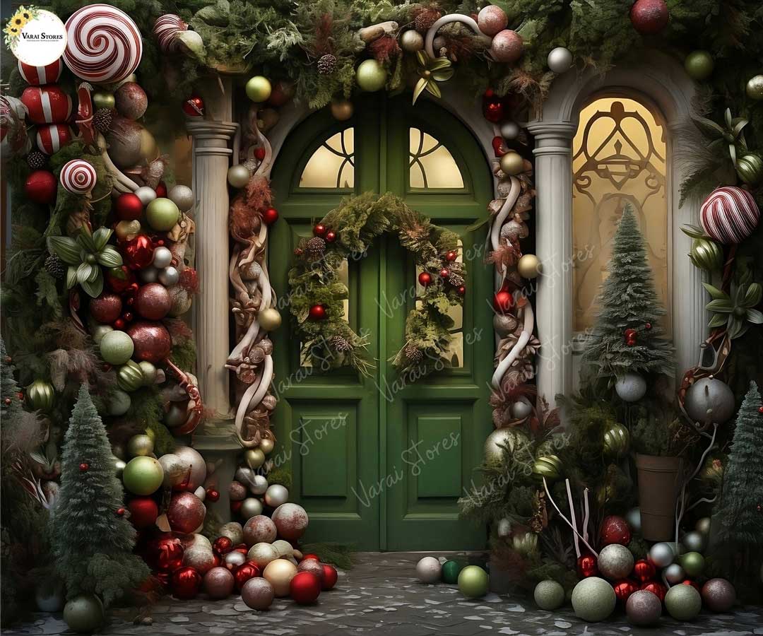 CHRISTMAS DOOR WAY 5*7 BACK DROP