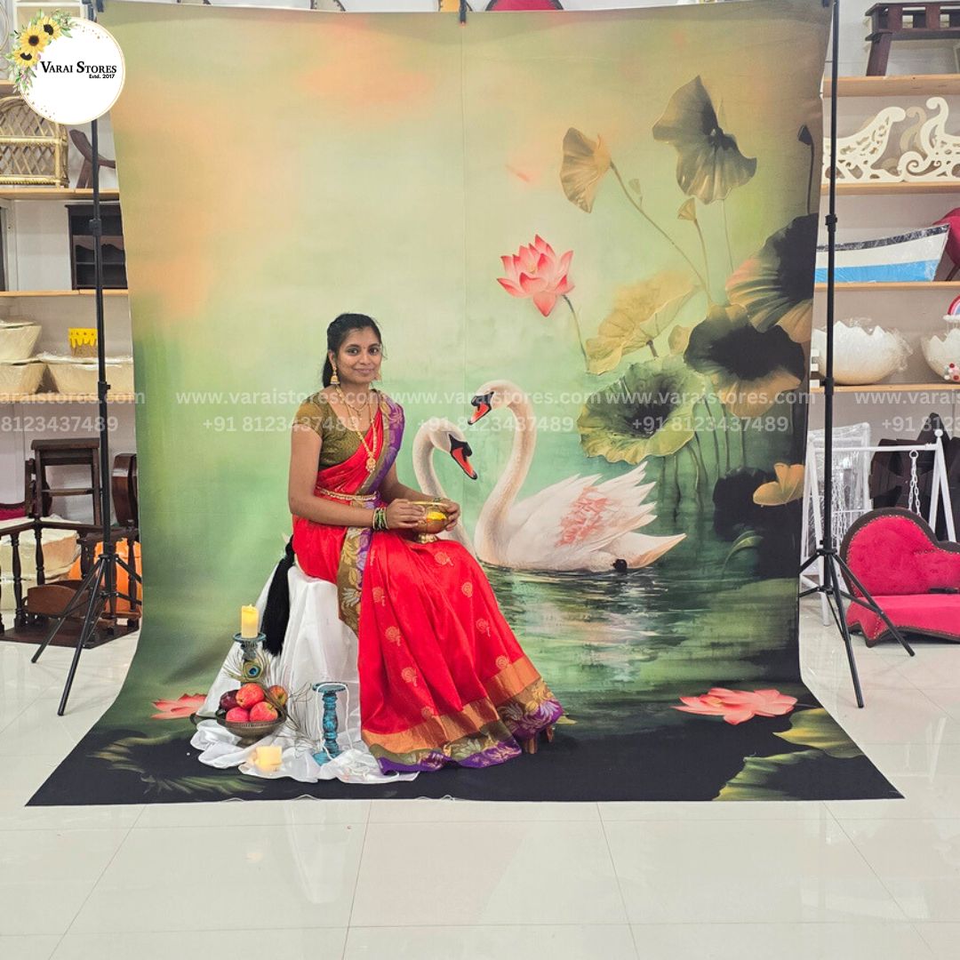 Twin Swan - Printed Lifestyle Backdrop- 8x12 feet