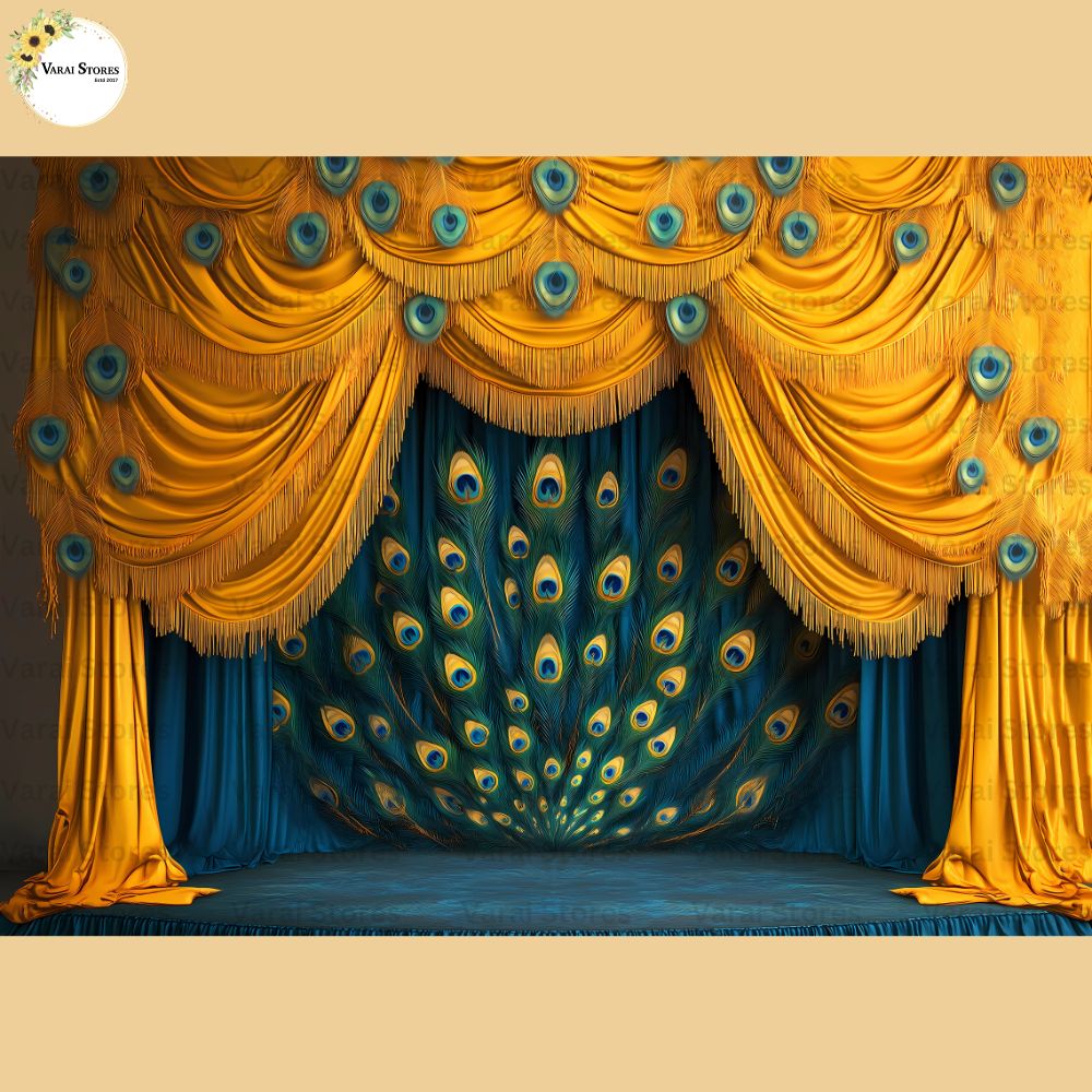 Peacock Feather - Baby Printed Backdrops (5x7) feet
