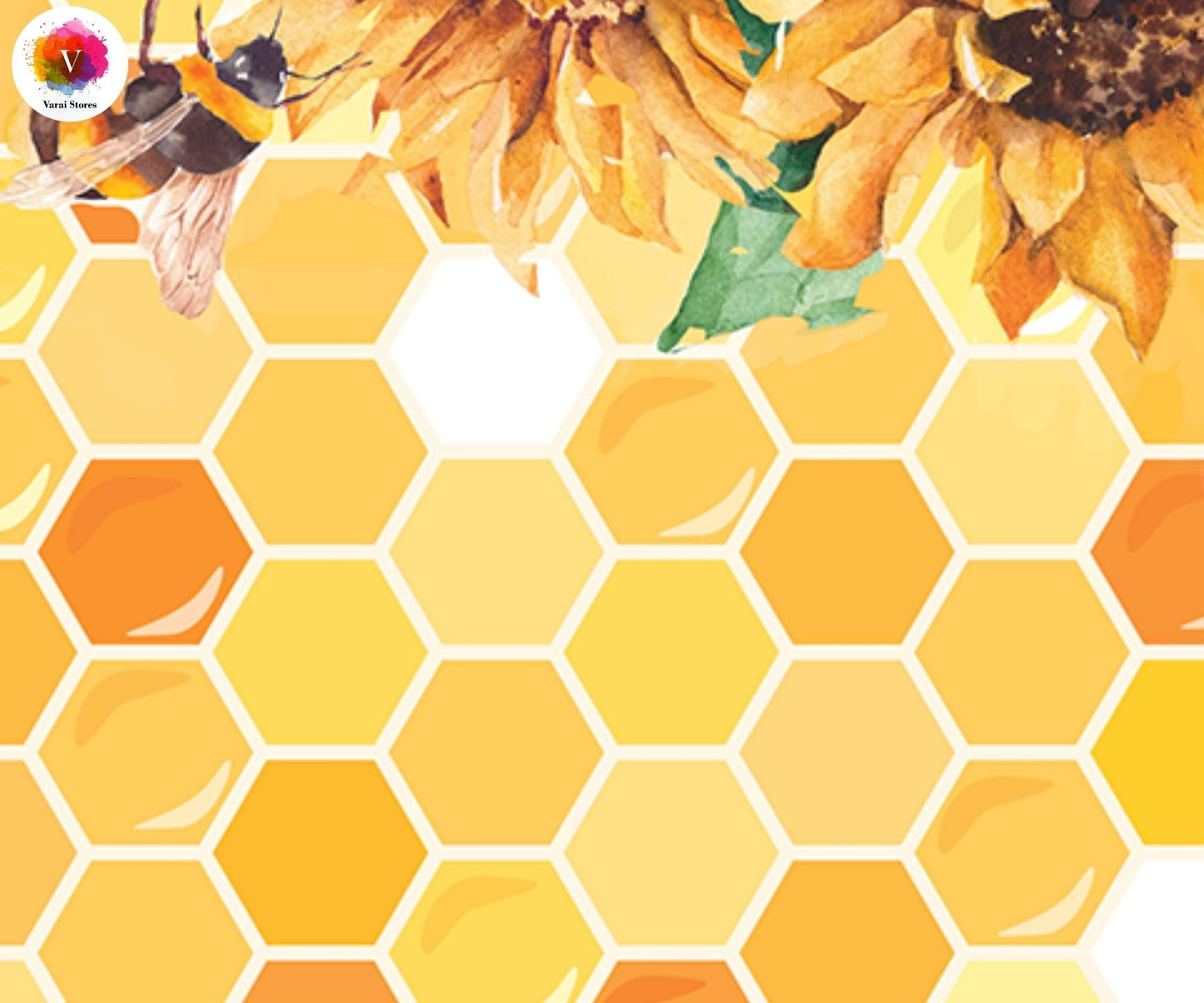 Sunflower Bee 5×7 Feet Fabric Printed Backdrop
