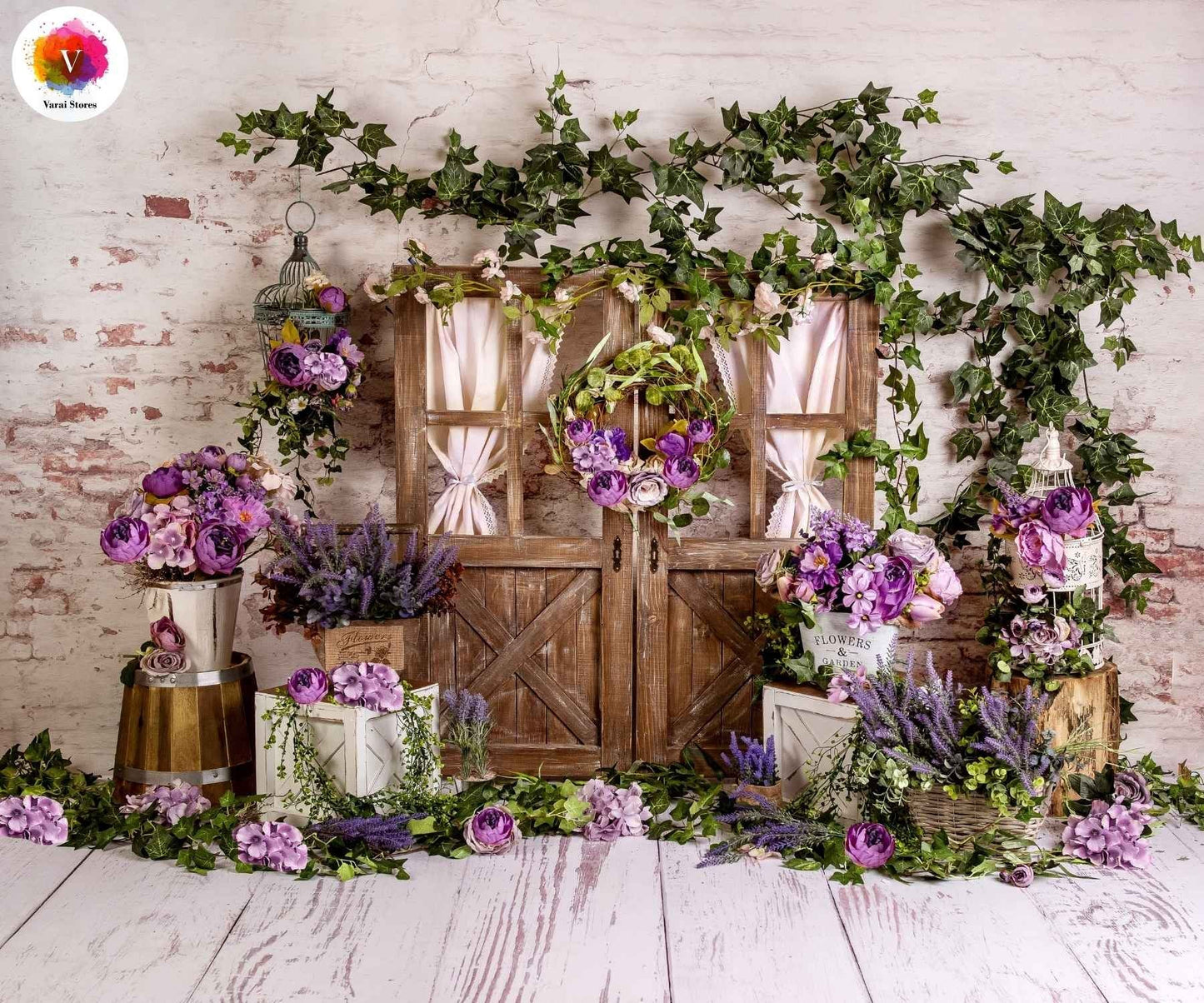 Purple Rose 5×7 Feet Fabric Printed Backdrop