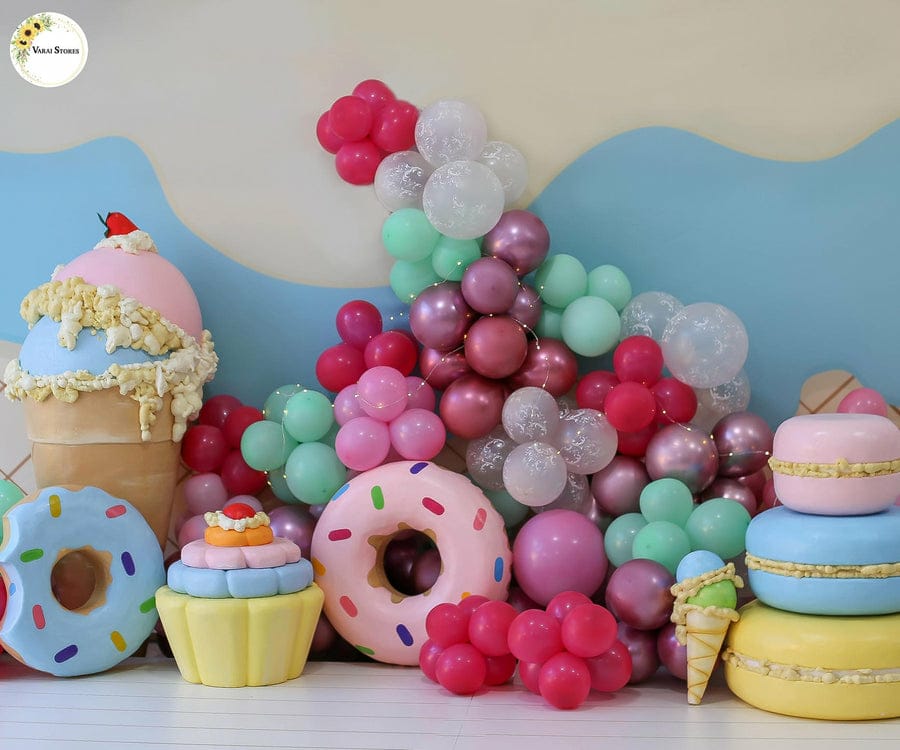 SWEET BALLOONS 5X7 FEET FABRIC PRINTED BACKDROP