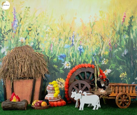 PONGAL TYPE - 1 5X7 FEET FABRIC PRINTED BACKDROP