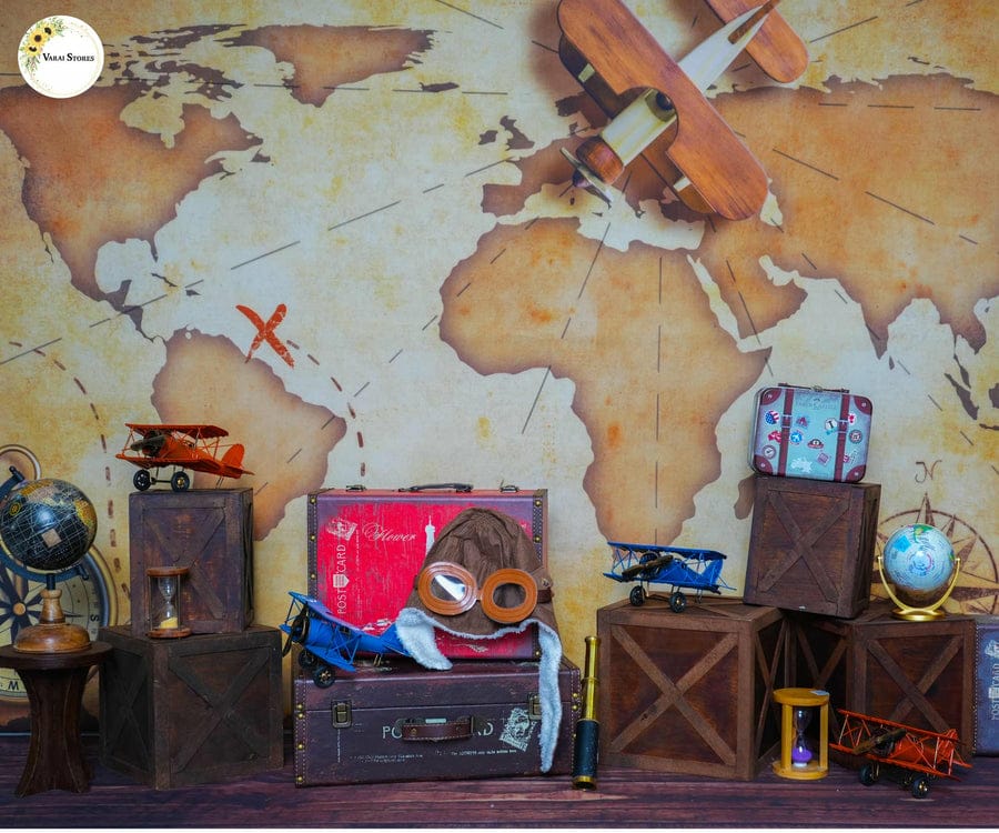 TRAVEL WITH ME FEET FABRIC PRINTED BACKDROP