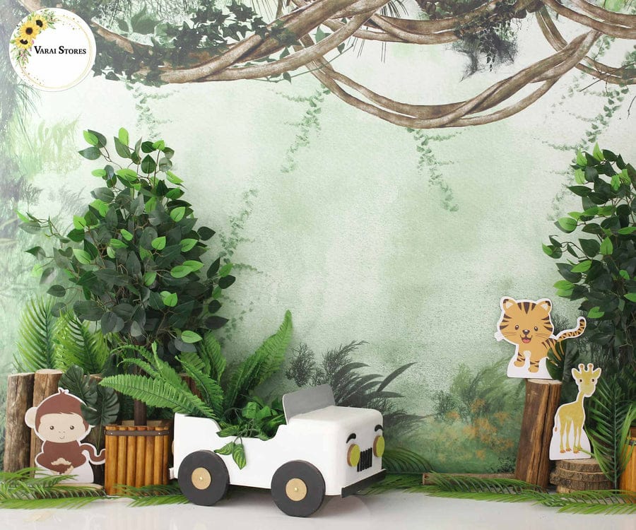 JUNGLE JEEP 5X7 FEET FABRIC PRINTED BACKDROP