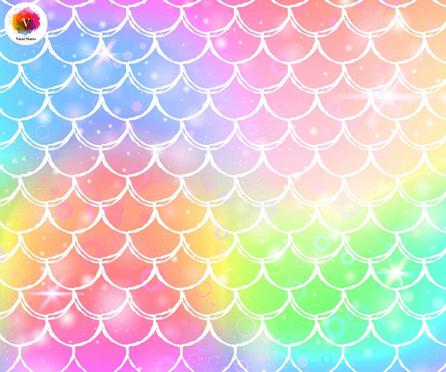 MERMAID RAINBOW 5X7 FEET FABRIC PRINTED BACKDROP