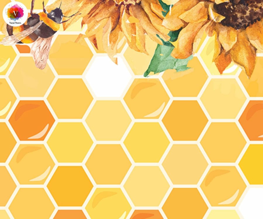 SUNFLOWER BEE 5X7 FEET FABRIC PRINTED BACKDROP