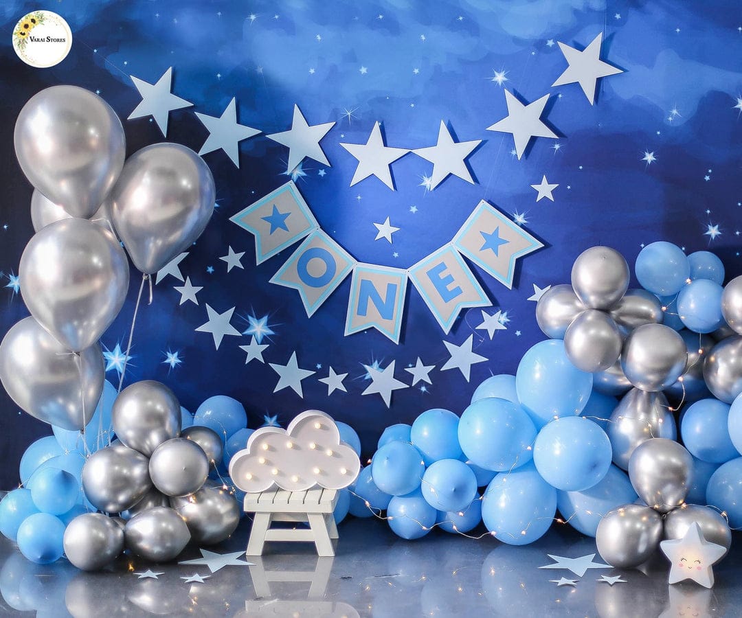 Blue Blast-5x7 Feet Fabric Printed Backdrop