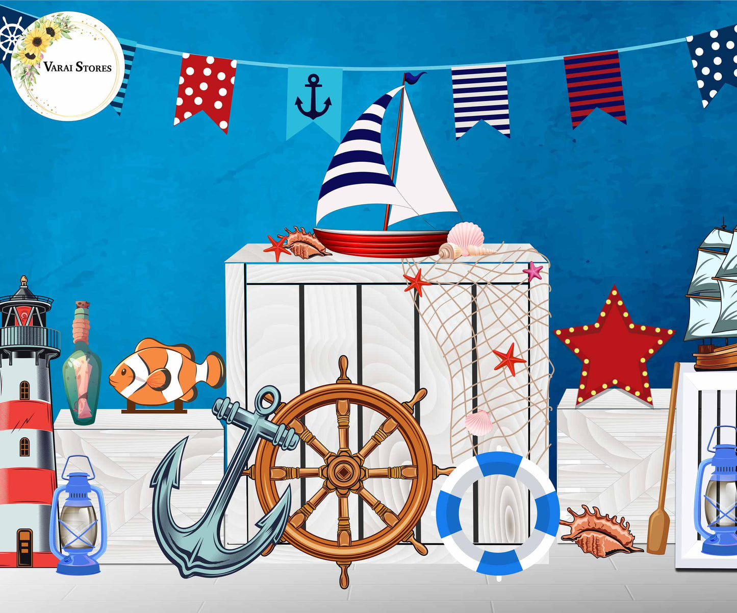 Sailor Type 2 5×7 Feet Fabric Printed Backdrop