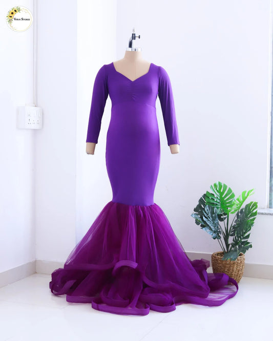 PURPLE  MATERNITY FROCK