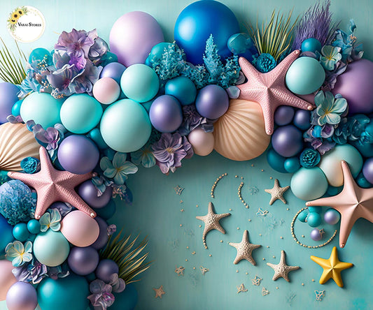 Mermaid Pearl -5x7 Feet Fabric Printed Backdrop