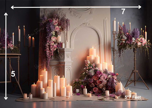 CANDLES AND FLOWERS 5*7 BACK DROP