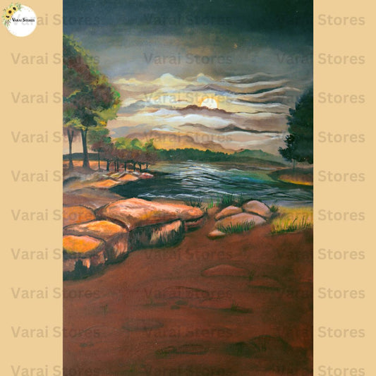 Ravi Verma Moonlight - Printed Maternity Backdrop - 8x12 feet