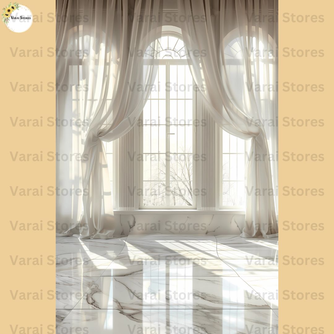 Serenity White Door - Printed Maternity  Backdrop - 8x12 Feet