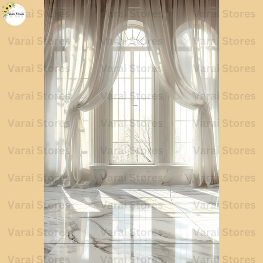 Serenity White Door - Printed Maternity  Backdrop - 8x12 Feet