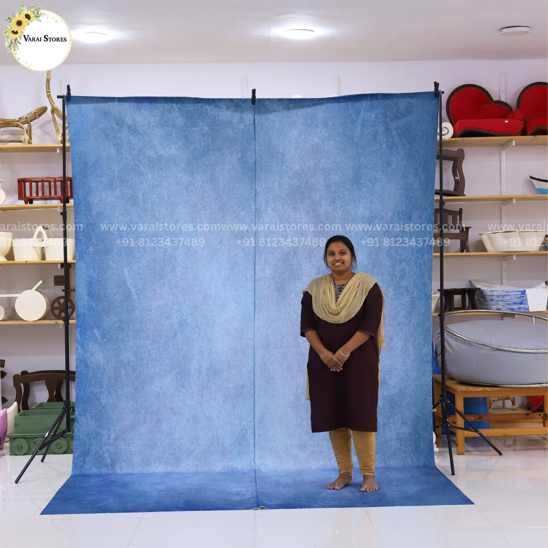 Textured Dark Blue - Printed Maternity Backdrop - 8x12 Feet