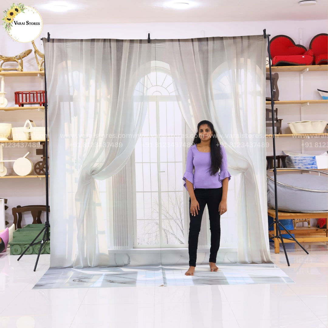 Serenity White Door - Printed Maternity  Backdrop - 8x12 Feet