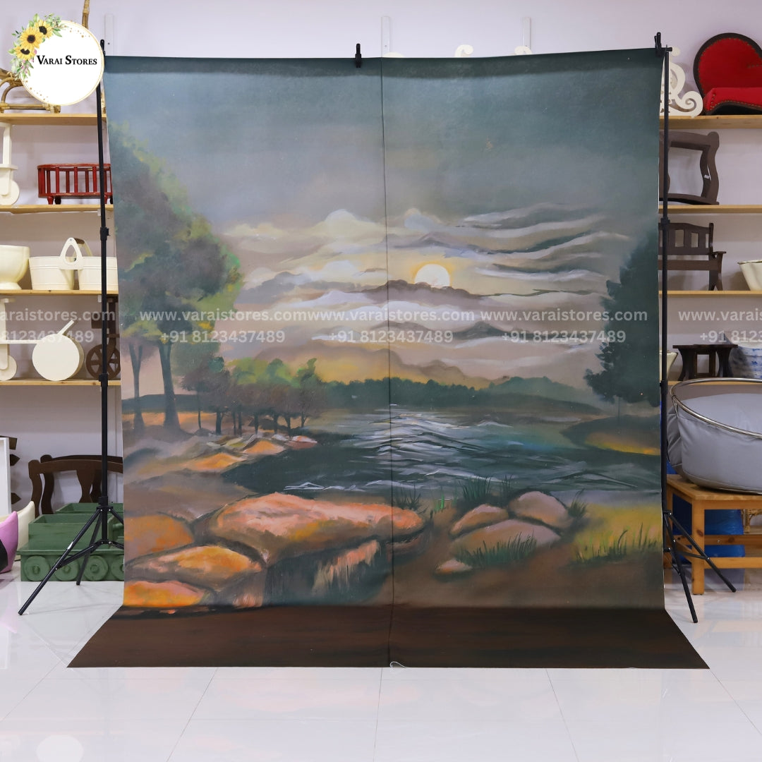 Ravi Verma Moonlight - Printed Maternity Backdrop - 8x12 feet