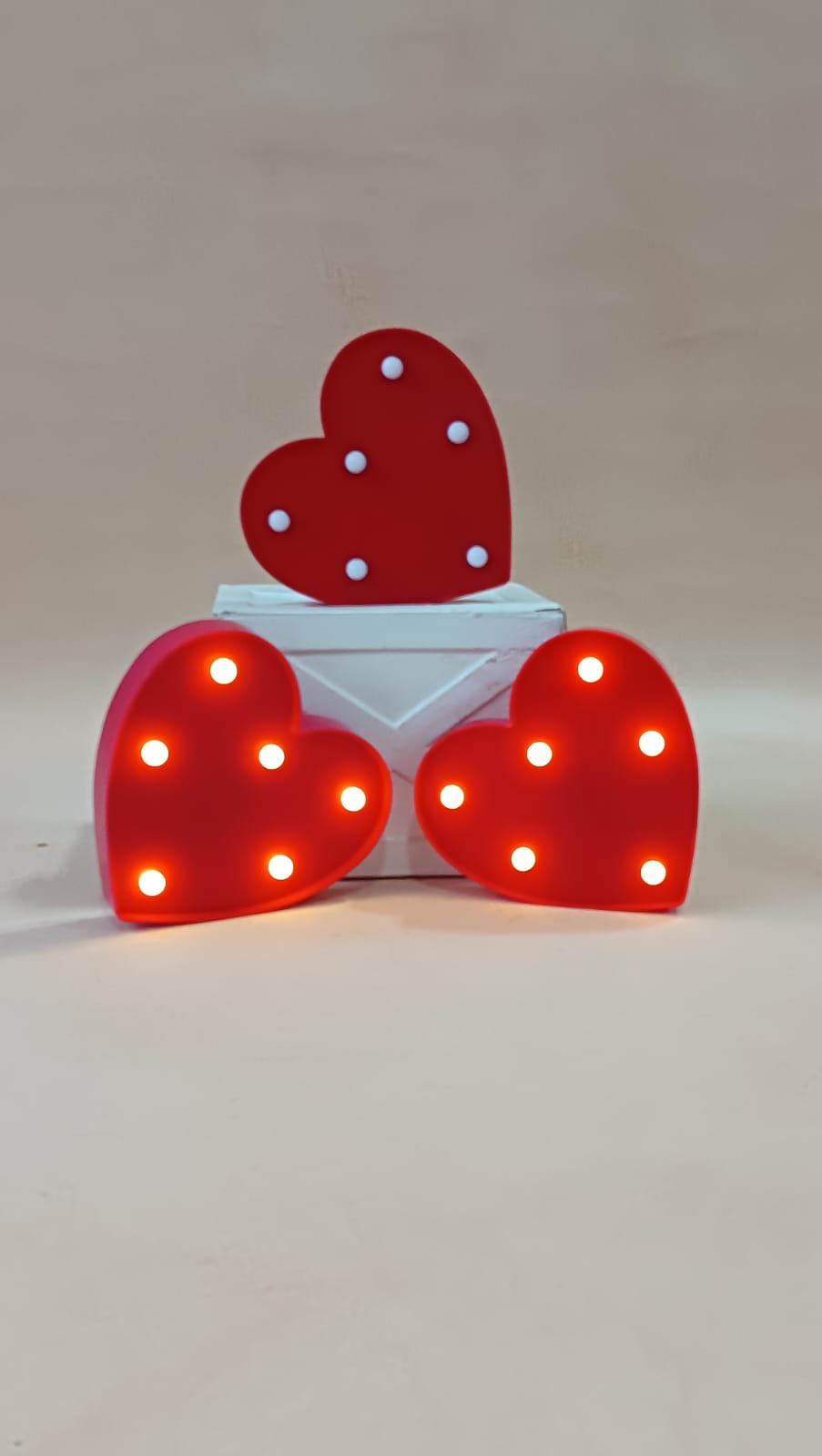 HEART WITH LIGHTS  SET OF 3