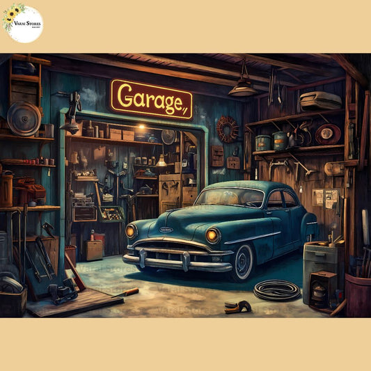 Car Garage (Type-2)   -  Baby Printed Backdrops  (5x7) feet