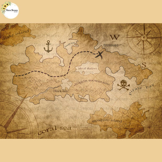 Pirate Map  -   Baby Printed Backdrops  (5x7) feet