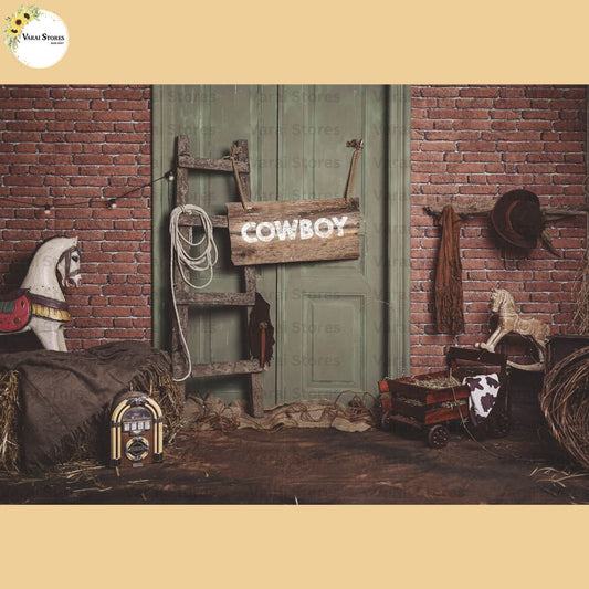 Cow Boy (Type 1) -   Baby Printed Backdrops  (5x7) feet