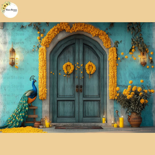 Marigold Blue Door - Baby Printed Backdrops