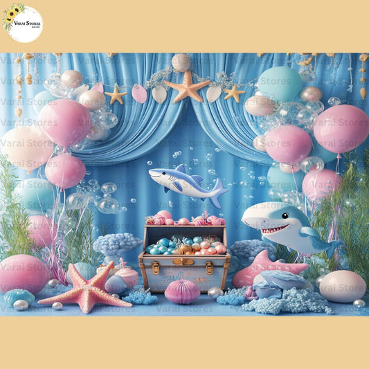 Mermaid  Treasure    -   Baby Printed Backdrops  (5x7) feet
