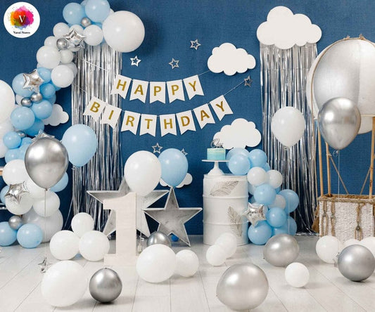 BLUE BALLONS AND CLOUDS 5*7 BACK DROP