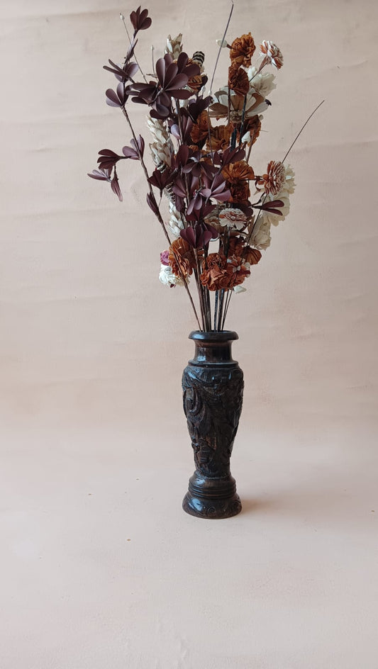 BIG WOODEN FLOWER VASE