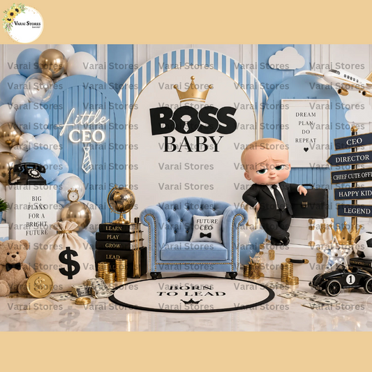 Cute CEO Blue  -   Baby Printed Backdrops  (5x7) feet