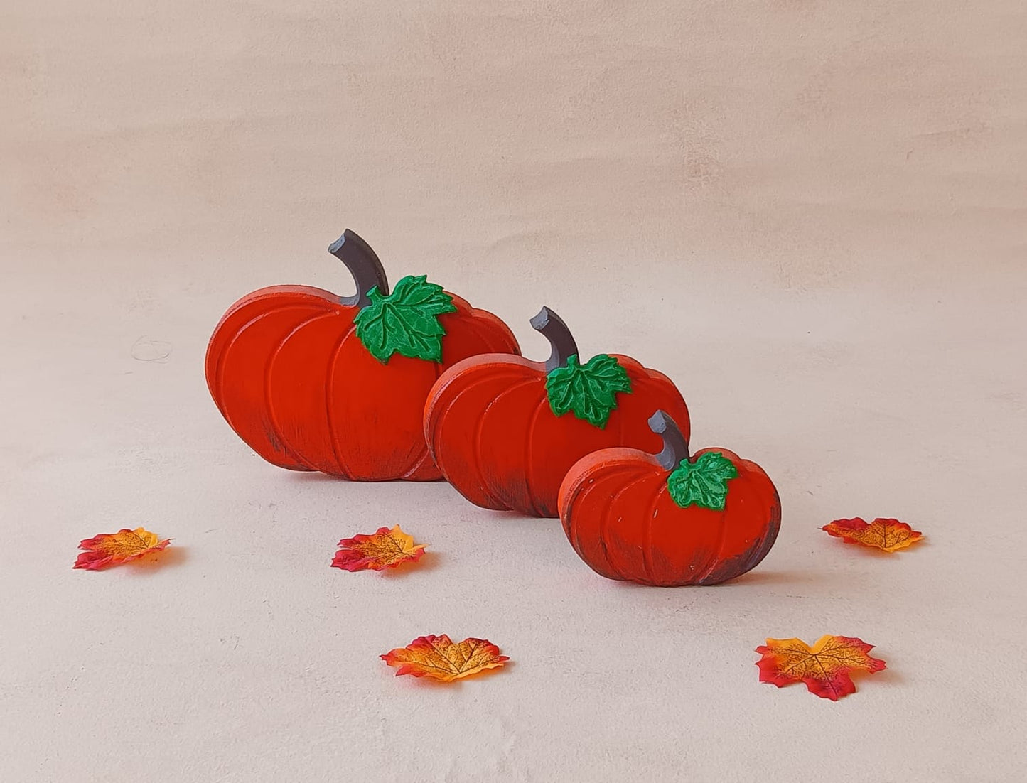 WOODEN PUMPKINS SET OF 3