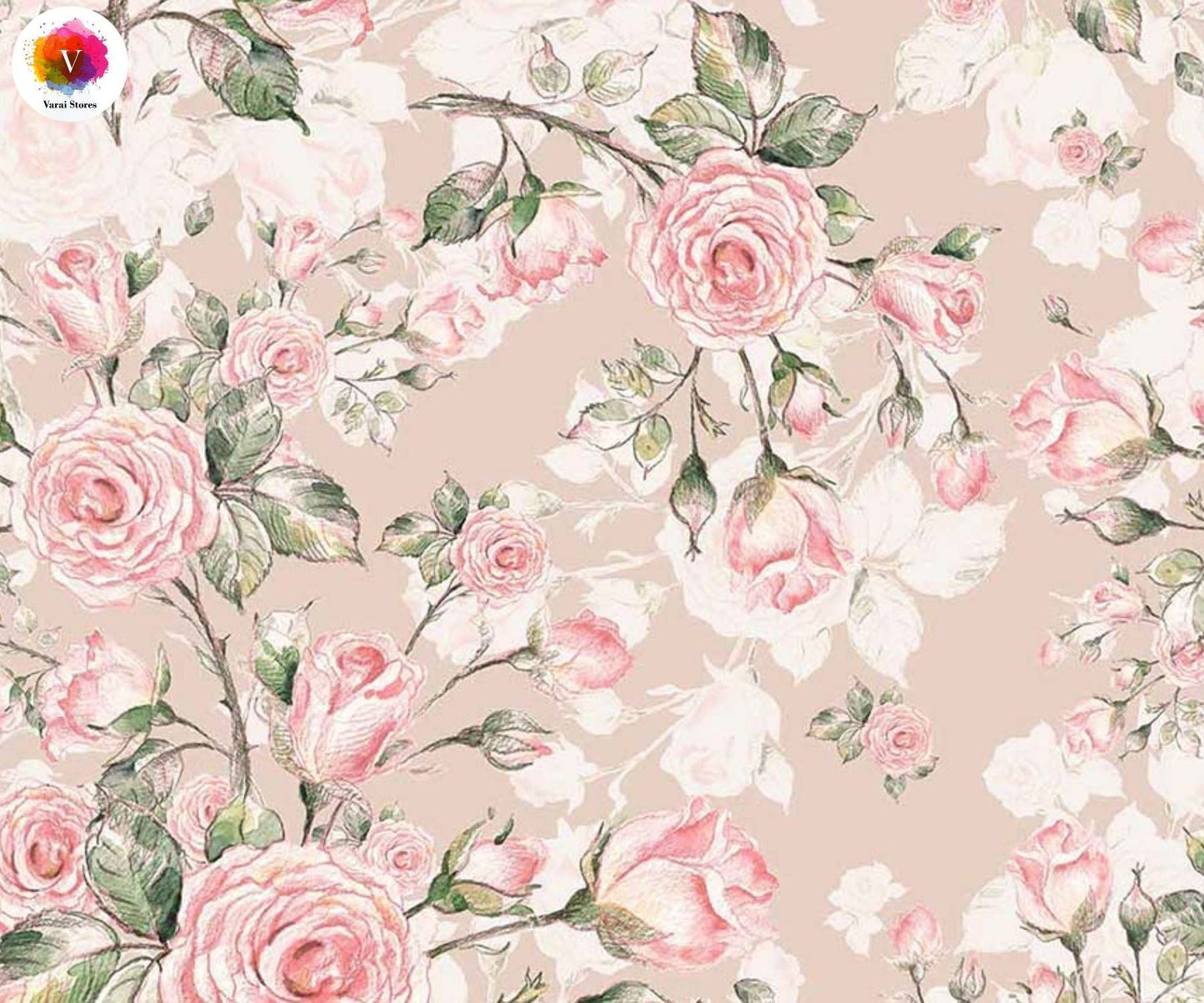Peachy Rose 5×7 Feet Fabric Printed Backdrop
