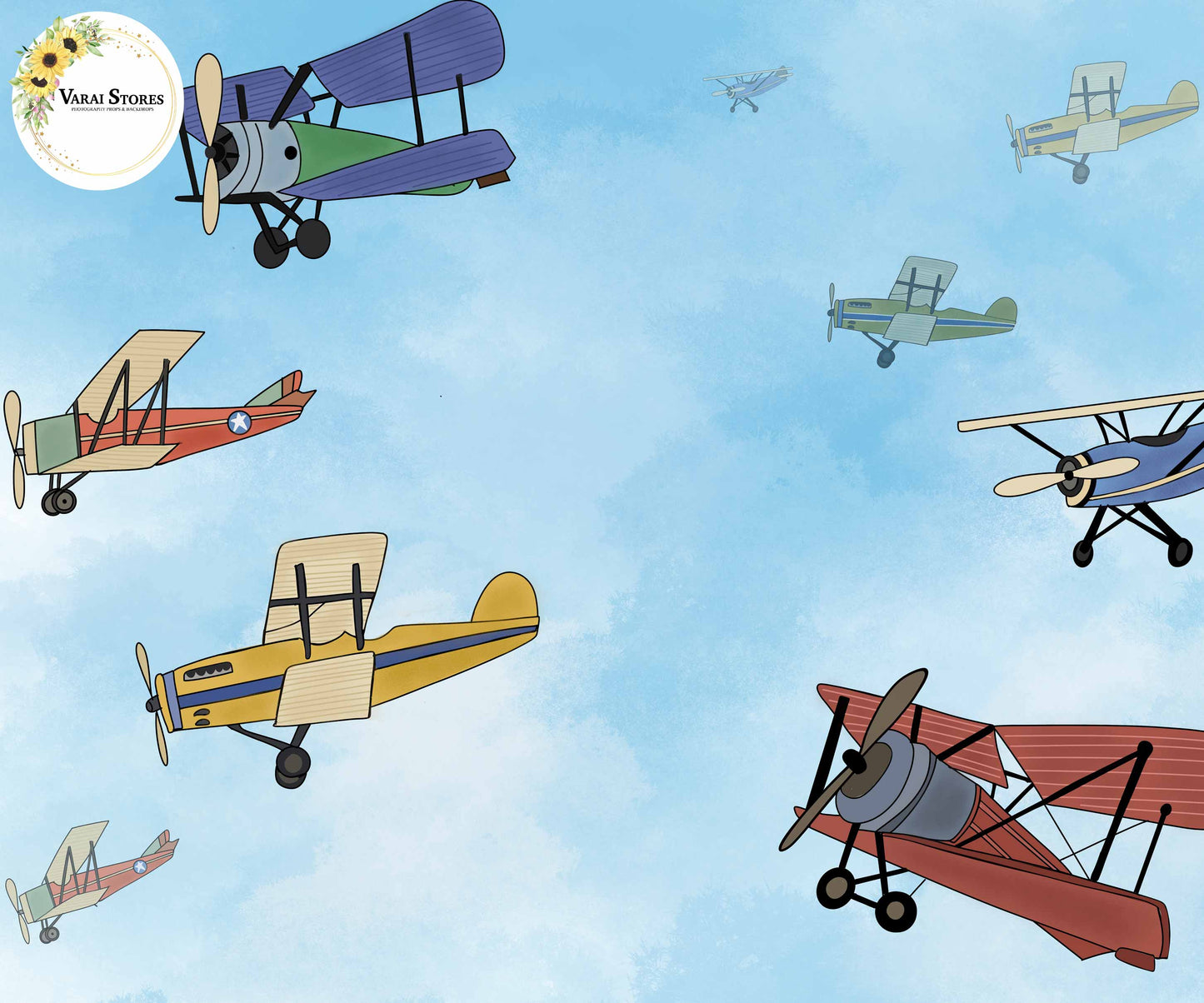 Vintage planes 5×7 Feet Fabric Printed Backdrop