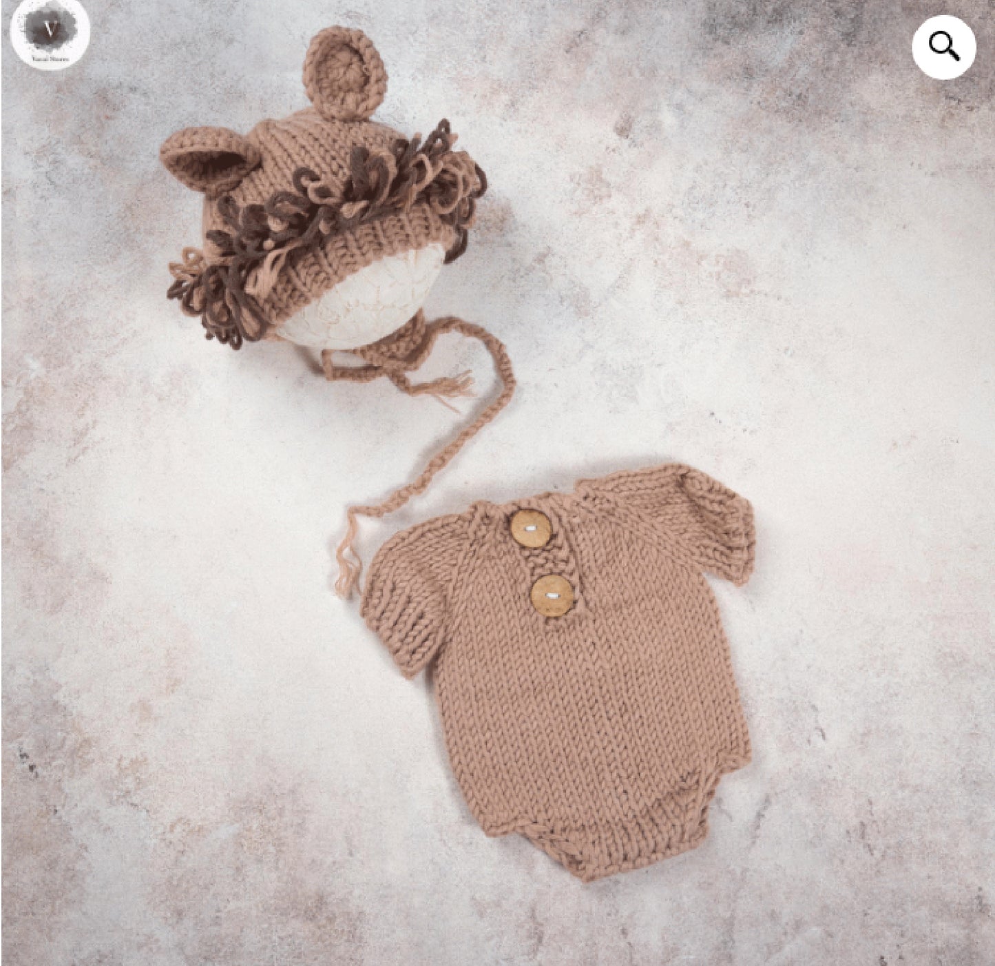 Romper With Lion Bonnet Set ( 0-3 Month)