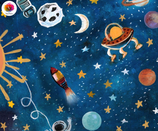 Space 5×7 Feet Fabric Printed Backdrop