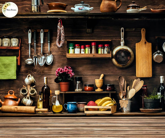 Antique Kitchen -5x7 Feet Fabric Printed Backdrop