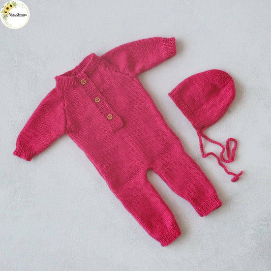 ROMPER WITH CAP PINK [0-3 MONTHS]